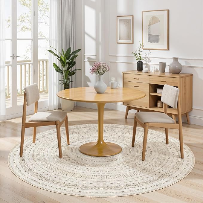 cotiled 5x5 Round Rug 5ft Circle Living Room Boho Area Rugs | Solve Modern - Image 4