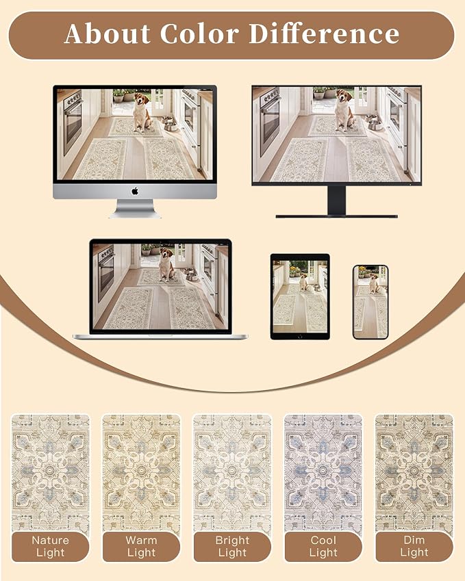 Madane 2-Piece Area Rugs Set, Small Kitchen Runner Non-Slip, Low Pile Floor - Image 9