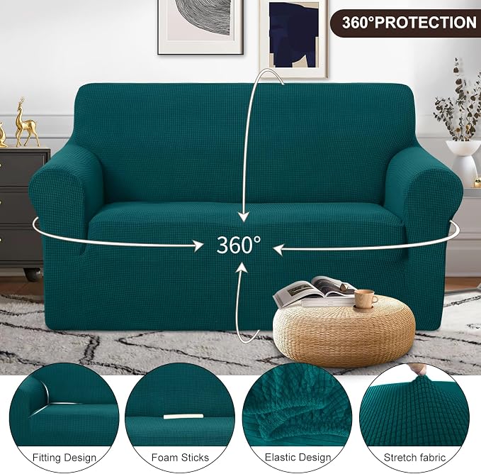 U-NICE HOME Loveseat Cover Stretch Couch Cover Sofa Slipcover, 1-Piece Sofa - Image 3