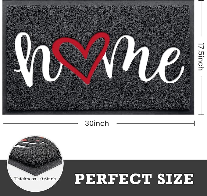 Black Door Mat Welcome Mats Outdoor Indoor Doormat - Image 3