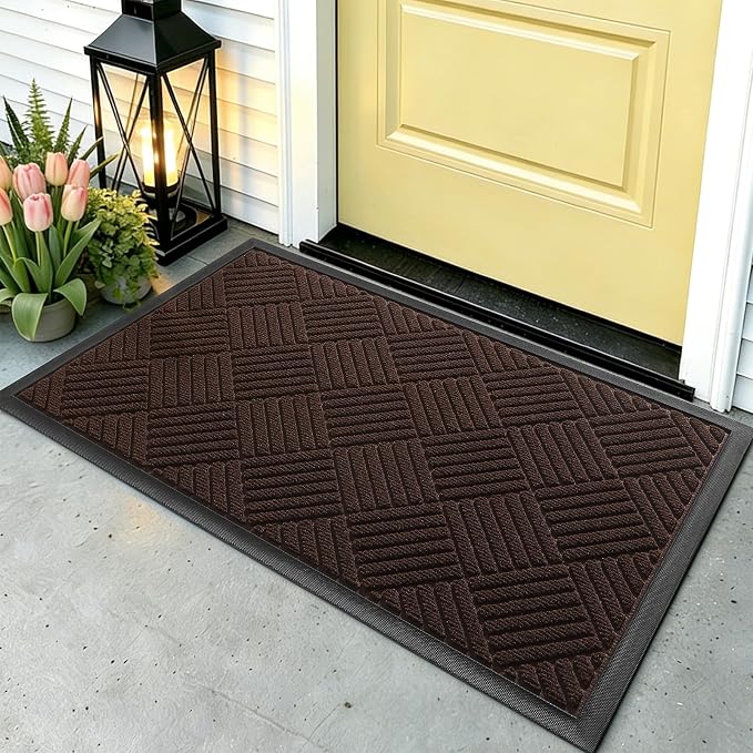 Front Door Mat, Heavy Duty Waterproof Doormat 29.5"x17", Stain Fade Resistant by WELDUN%E2%80%94IdealChoiceforHome