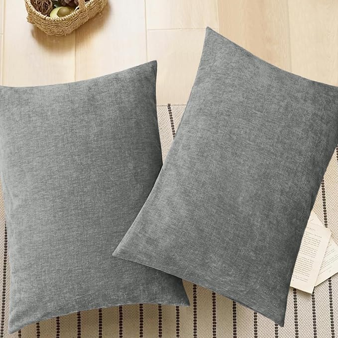 CaliTime Decorative Throw Pillow Covers 26 X 20 Inches Medium Grey | Pack of 2 - Image 5