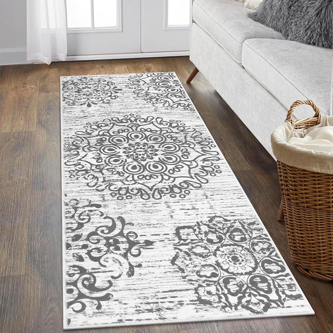 HEBE Hallway Runner Rug 2'x5', Washable Non Slip Kitchen Rug Runner | Soft Boho - Image 8
