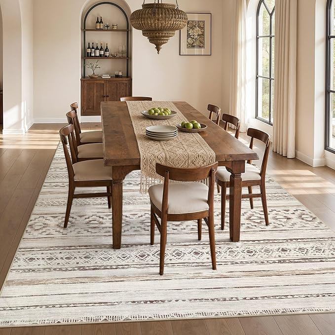 cotiled Boho 10x12 Area Rug for Living Room: Large Moroccan Washable Rug | - Image 7