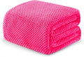 Exclusivo Mezcla Soft Waffle Fleece Bed Blanket Queen Size, Hot Pink | by ExclusivoMezcla