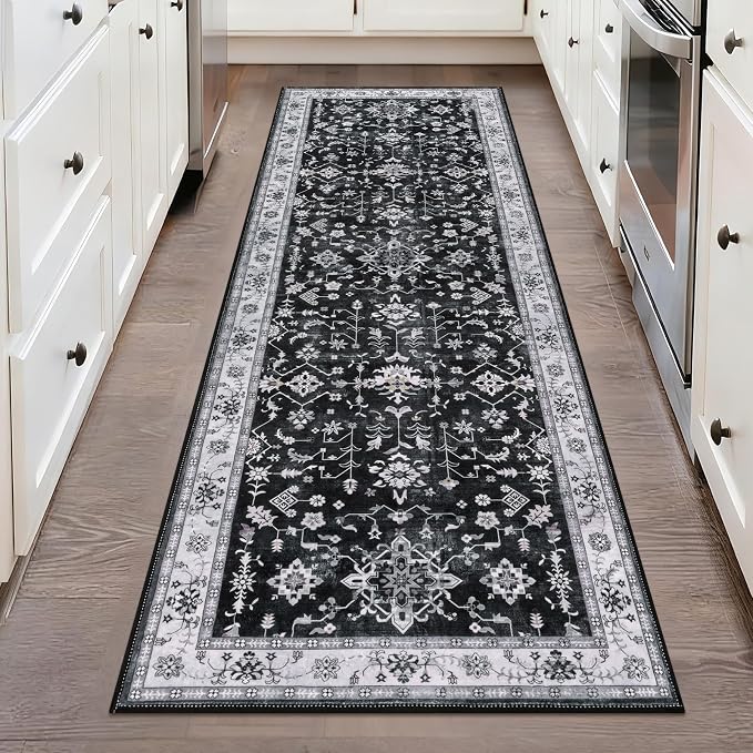 HEBE Hallway Runner Rug 2'x6', Washable Non Slip Kitchen Rug Runner | Soft Boho by HEBE