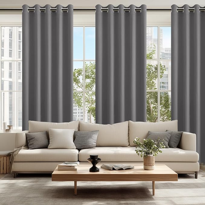 Blackout Curtains for Bedroom, 60 x 84 Inches Long, Light Grey | Thermal - Image 6