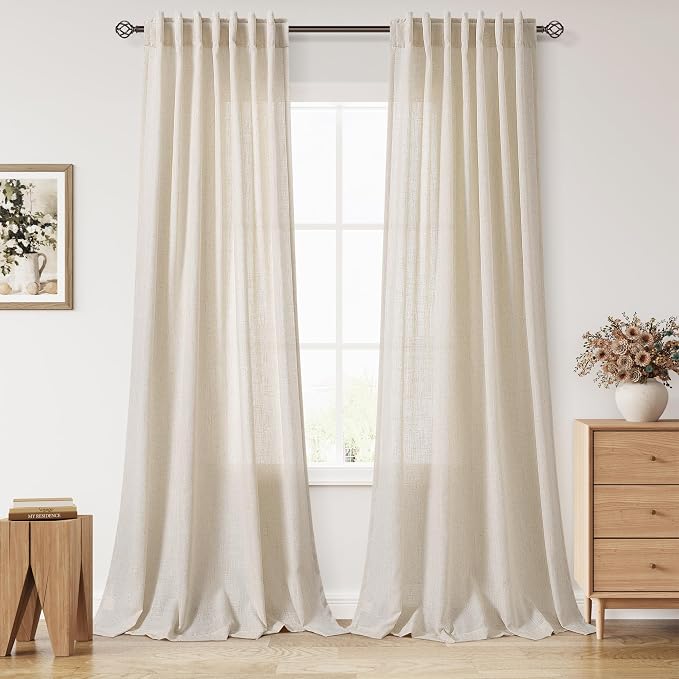 Modern Farmhouse Decor Curtains 96 Inches Long by Nanspring