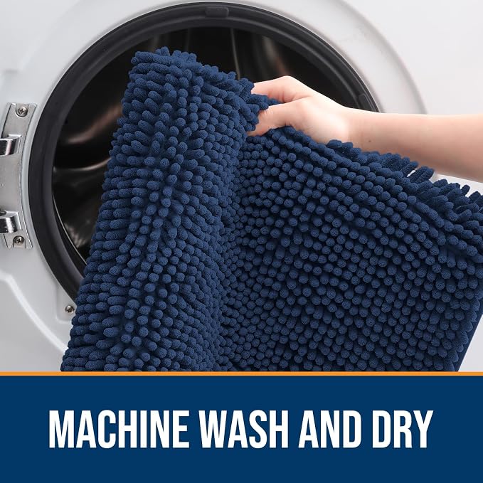 OLANLY Dog Door Mat for Muddy Paws 47x32, Super Absorbent Chenille Mud Mat | - Image 5