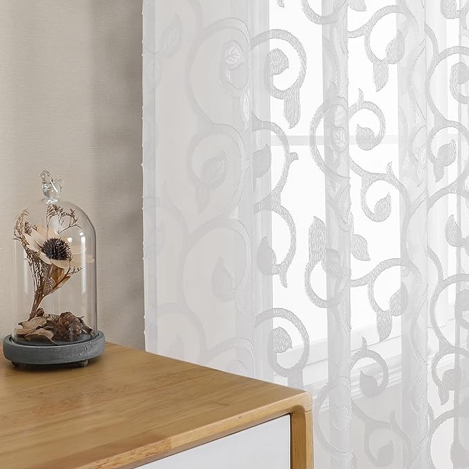 Furman Extra Long Sheer White Curtains 96 inches Long - Image 5