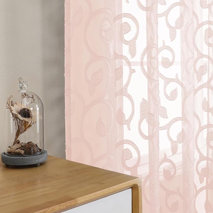 Furman Sheer Curtains 45 Inch Length 2 Panels Set - Image 2