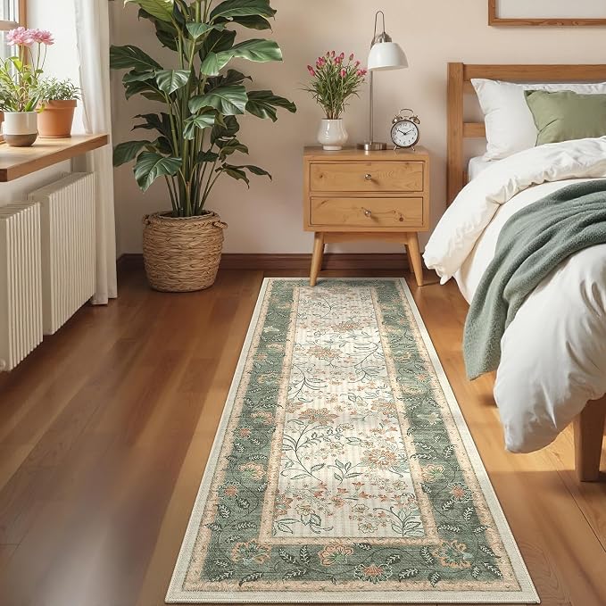 GarveeHome 2x6 Washable Runner Rug Sage Green Non Slip Kitchen Runner | Hallway - Image 2