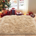 Pionblank Fluffy Small Rug for Bedroom 2x3 Feet, Shag Soft Area Rug, Camel | by PIONBLANK