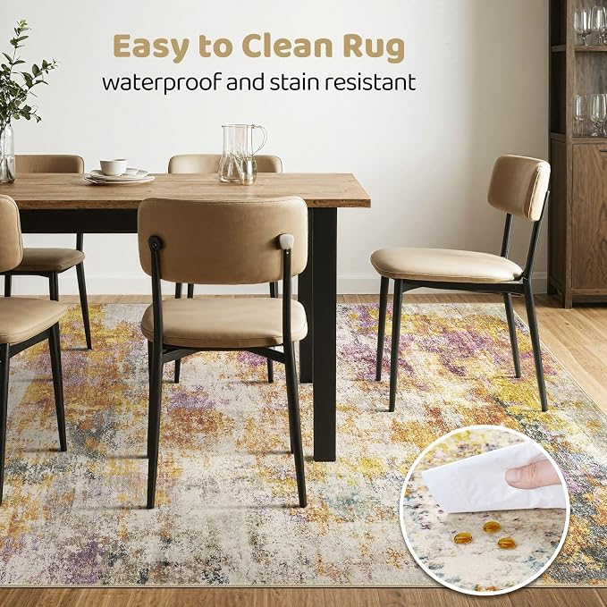 LOONGRUG 10x12 Area Rug Washable Large Neutral Modern Living Room Rug | - Image 6