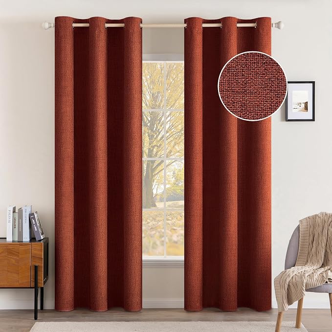 MIULEE 100% Blackout Linen Curtains by MIULEE
