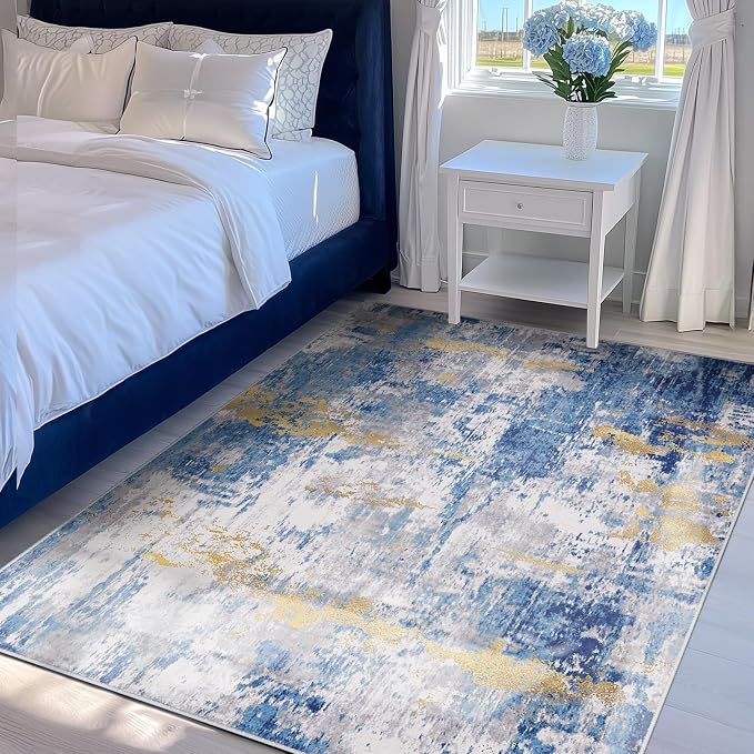 RELEANY Washable 4'x5' Abstract Area Rug - Image 3