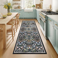 PLHXFR 2x5 Washable Runner Rug：Floral Indoor Kitchen Carpet Dark Black | by PLHXFRSoftAreaRugs