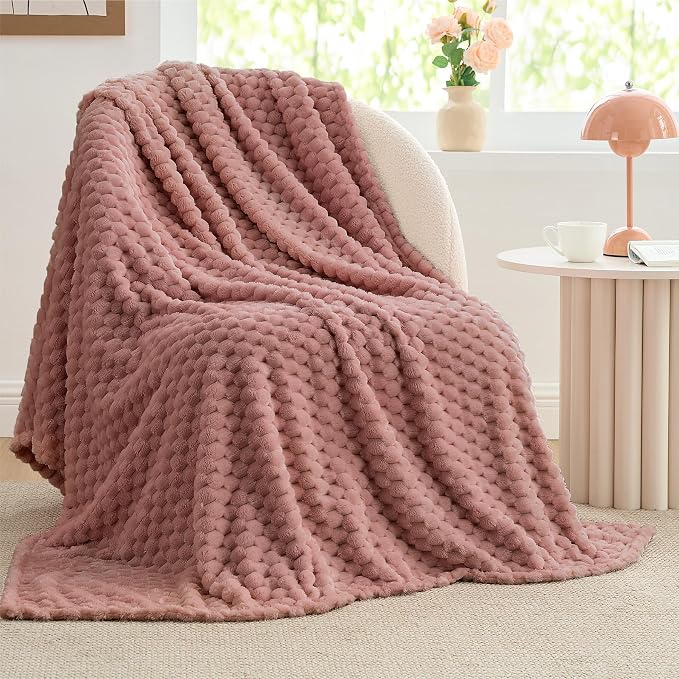 BEDELITE Dusty Pink Throw Blanket by BEDELITE