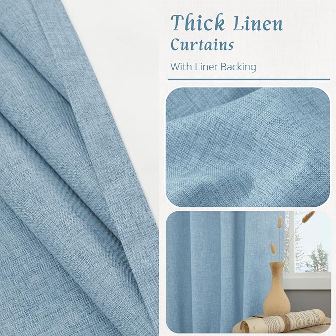 Full Blackout Linen Window Curtains - Image 8