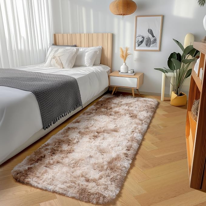 Runner Rugs for Bedroom Living Room, 2x6 Tie-Dyed Beige Hallway Area Rug | - Image 4