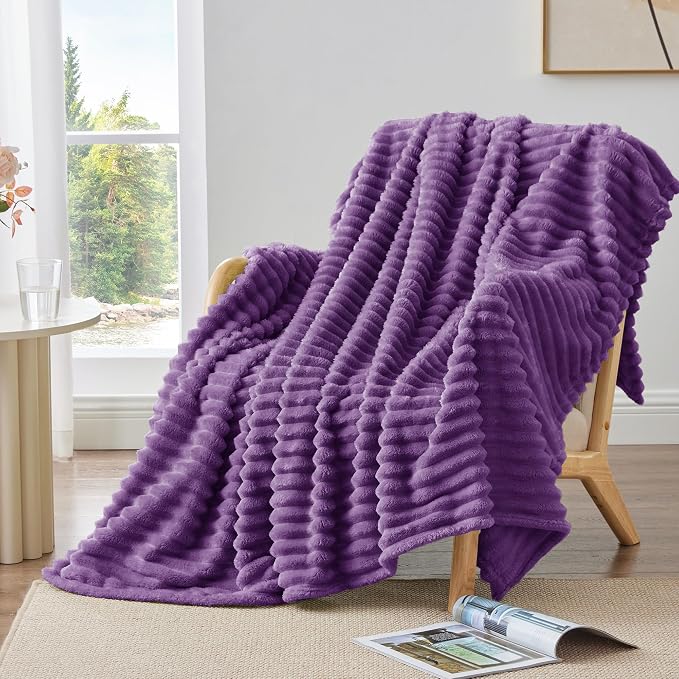 BEDELITE Ribbed Twin Blanket for Couch & Bed, Warm Yet Lightweight, Ribbed - Image 5