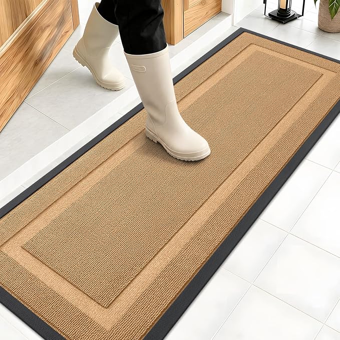 OLANLY Front Door Mat Outside 47x17, All-Season Heavy-Duty Rubber Doormat | by OLANLY