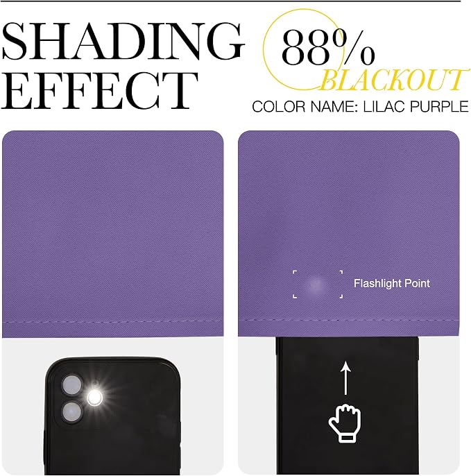 NICETOWN Lilac Purple Room Darkening Curtains 66 inches Long, Grommet Thermal - Image 7