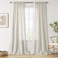 Mousse White Linen Curtains 96 Inches Long by Nanspring