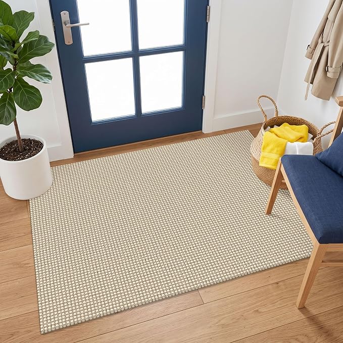 KOZYFLY Washable 3x4 Entry Area Rug, Braided Throw Rugs by KOZYFLY