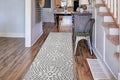Custom Size Southwestern Style Runner Rug Mat for Wide Hallway Entryway Kitchen Laundry Room with Slip Resistant Latex Rubber Backing, Inca Grey, 31 inch X 20 feet