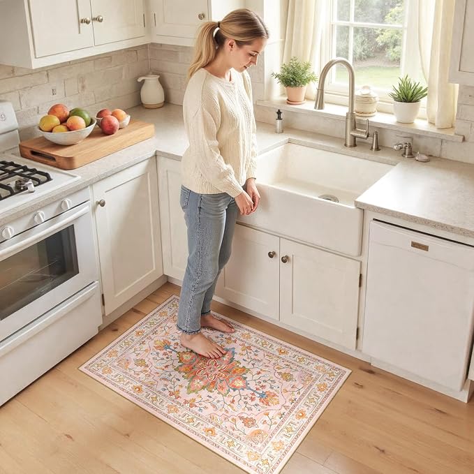 RELEANY Washable Area Rug, Small 2'x3', Water Repellent, Pet Friendly, Vintage - Image 2