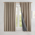 NICETOWN Short 100% Blackout Curtains 63" Long, Linen Blend Drapes by NICETOWN