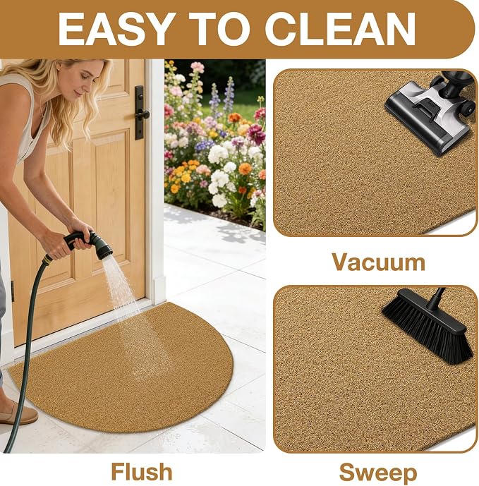 OLANLY Half Circle Front Door Mat, Low Profile Doormat, Stain and Fade Resistant - Image 6