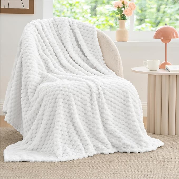BEDELITE White Throw Blanket for Couch, Soft Cozy Gifts for Women, 50 * 60 | 3D by BEDELITE