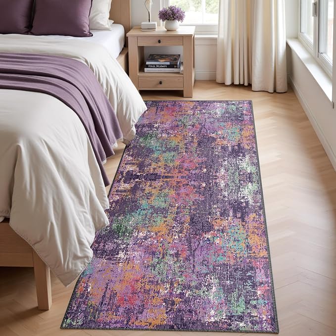 RELEANY Washable Runner 2'x6' Abstract Area Rug - Image 2