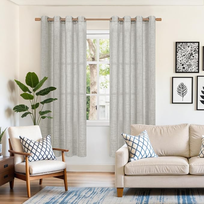 YoungsTex 72 Inches Long Light Grey Curtains - Image 2
