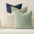 MIULEE Soft Corduroy Decorative Throw Pillow Covers Muted Teal 18x18 | Set of 4 by MIULEE