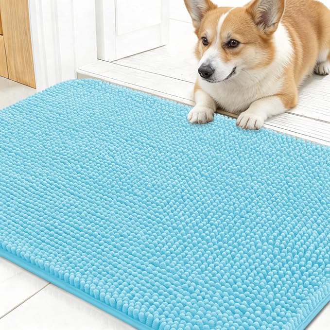 OLANLY Dog Door Mat for Muddy Paws 24x16, Super Absorbent Chenille Mud Mat | by OLANLY
