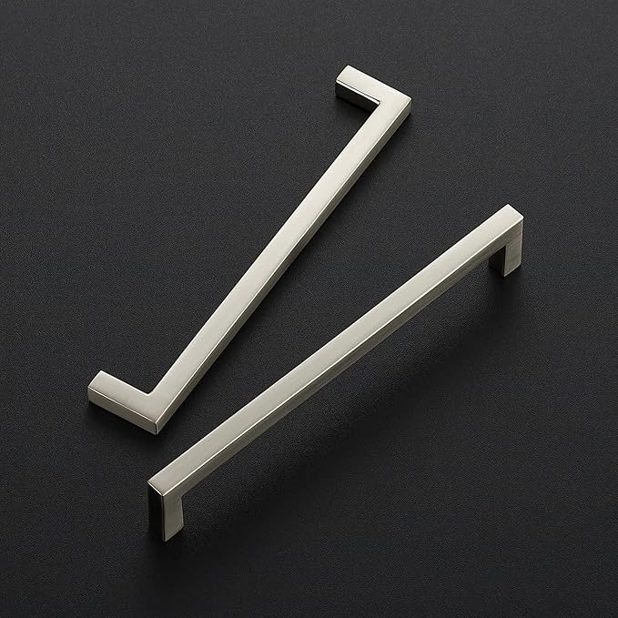 Ravinte 25 Pack Solid 6-1/4 Inch Center to Center Slim Square Bar Drawer Handles - Cabinet Hardware Brushed Nickel Pulls for Kitchen and Drawers