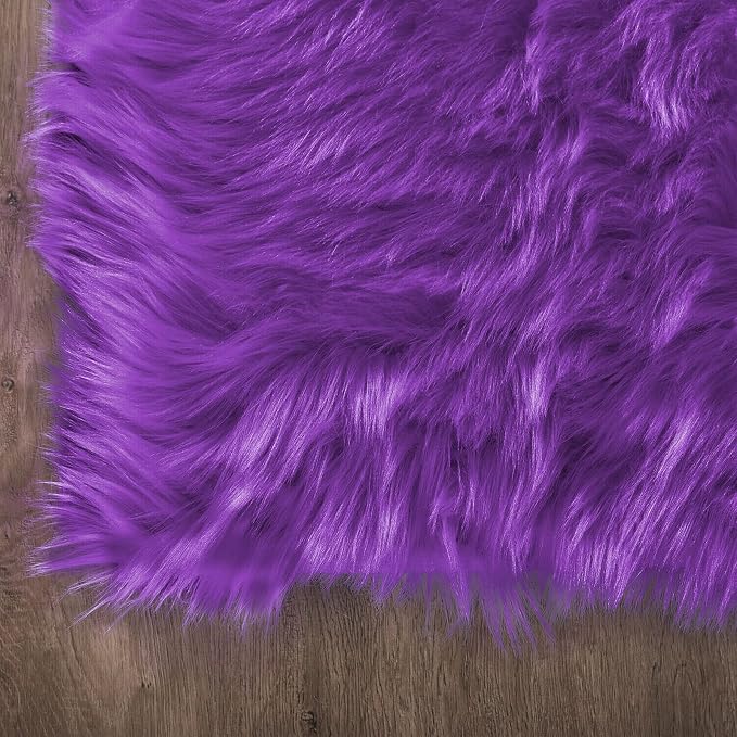Latepis Small Area Rugs 3x4 Purple Faux Fur Rug Fluffy Carpet Shag Rug - Image 5