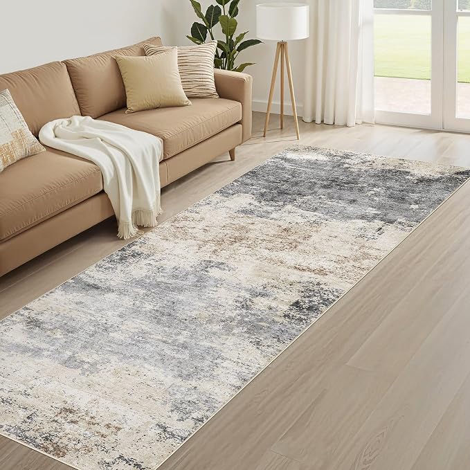 LOONGRUG Runner Rug 2x6 Washable Non-Slip Kitchen Neutral Modern Rug | Abstract - Image 8