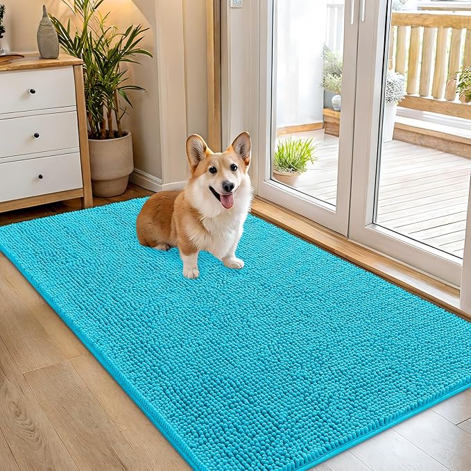 OLANLY Dog Door Mat for Muddy Paws 54x32, Super Absorbent Chenille Mud Mat | by OLANLY