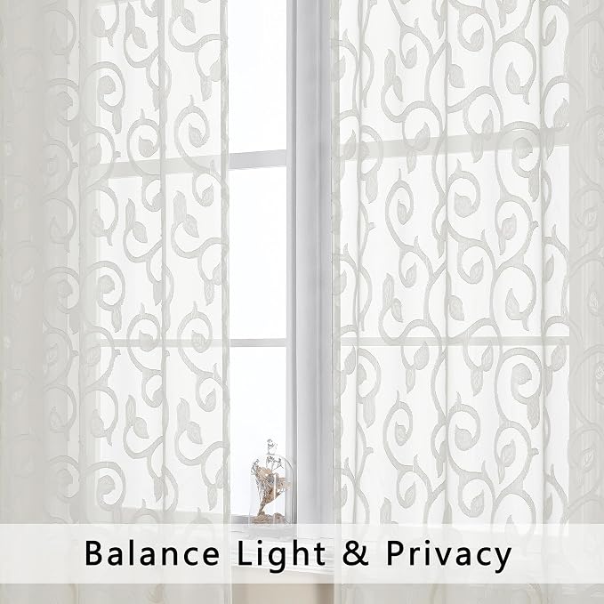 Furman Sheer Ivory Curtains 84 inches Long - Image 6
