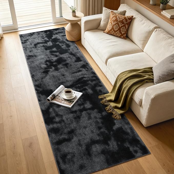 2x8 Tie-dye Dark Grey Runner Rug Washable Non-Slip - Image 7