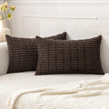 MIULEE Lumbar Corduroy Decorative Throw Pillow Covers 12x20 Dark Brown | Pack by MIULEE