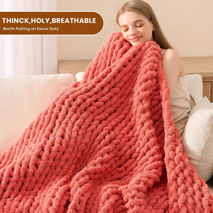 L'AGRATY Chunky Knit Throw Blanket - Image 4