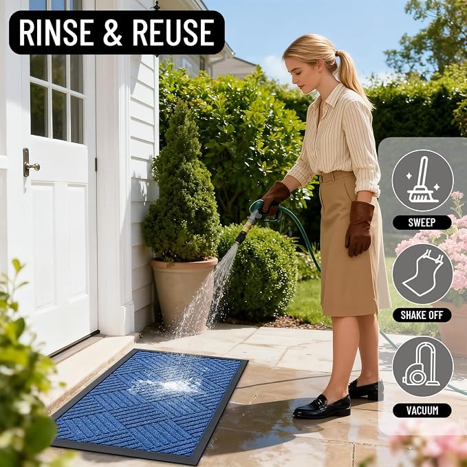 OLANLY Front Door Mat Outside Entrance 47x32, Waterproof Heavy-Duty Doormat | - Image 8