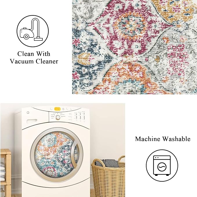 Lahome Moroccan Small Washable Area Rug, 3x5 Rug - Image 3