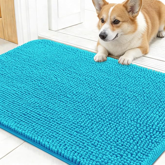 OLANLY Dog Door Mat for Muddy Paws 30x17, Super Absorbent Chenille Mud Mat | by OLANLY