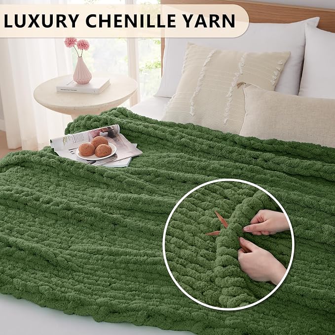 L'AGRATY Chunky Knit Throw Blanket - Image 3